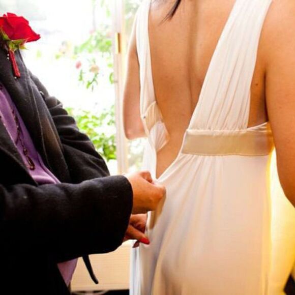 EUC Grecian Goddess Wedding Prom Ivory Dress - Picture 9 of 12